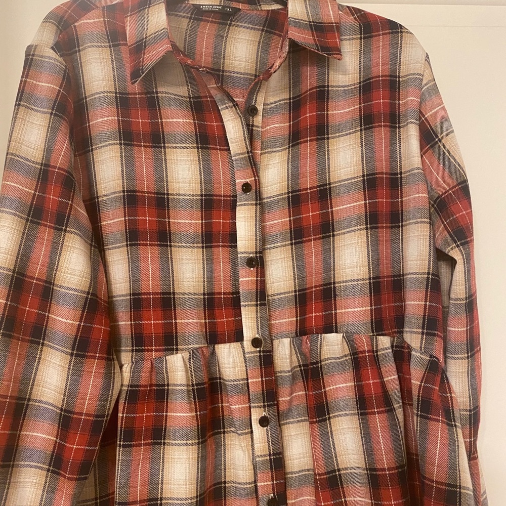 Peplum Plus size Plaid
